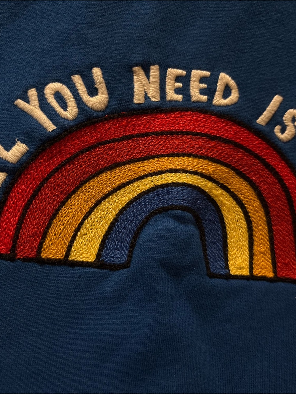 Hanna Andersson Navy Blue Sweatshirt with Multicolor Rainbow Detail SZ Large 🌈💕 - Picture 6 of 8